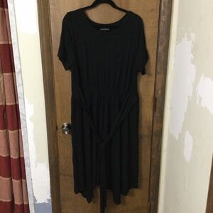 Lane Bryant 18/20 Tie Front Fit and Flare Black Dress